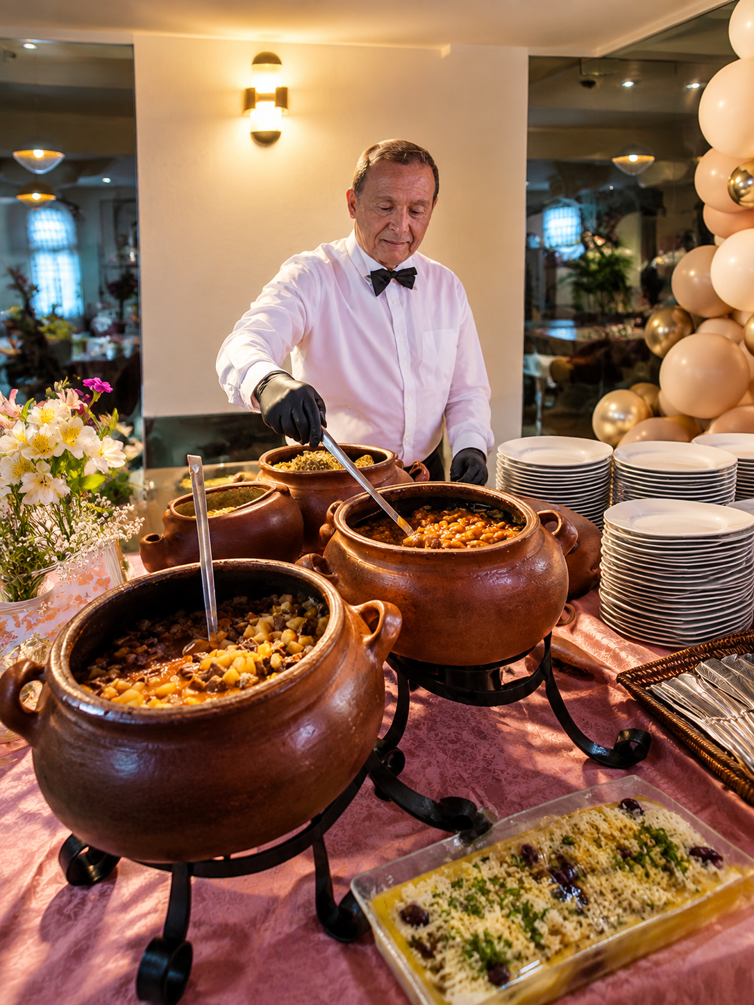Servicio de buffet criollo en ollas de barro